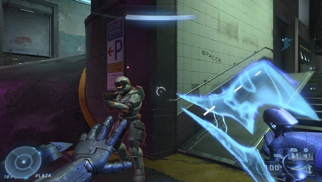 Player using an Energy Sword.