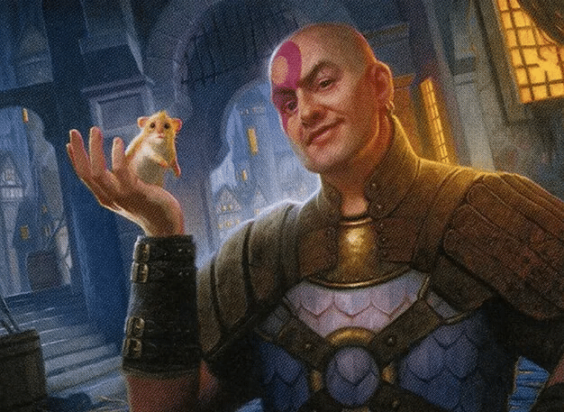 The best of friends! Art for "Minsc, Beloved Ranger" from Magic: the Gathering. Illustrated by Howard Lyon.